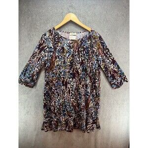 NWT‎ Beeson River burgundy Floral dress size L Women’s